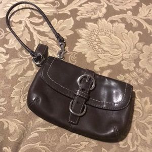 Brown Coach wristlet